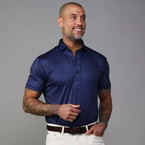 Semi-Spread Collar Polo Navy Pebble Beach 5 Diamond