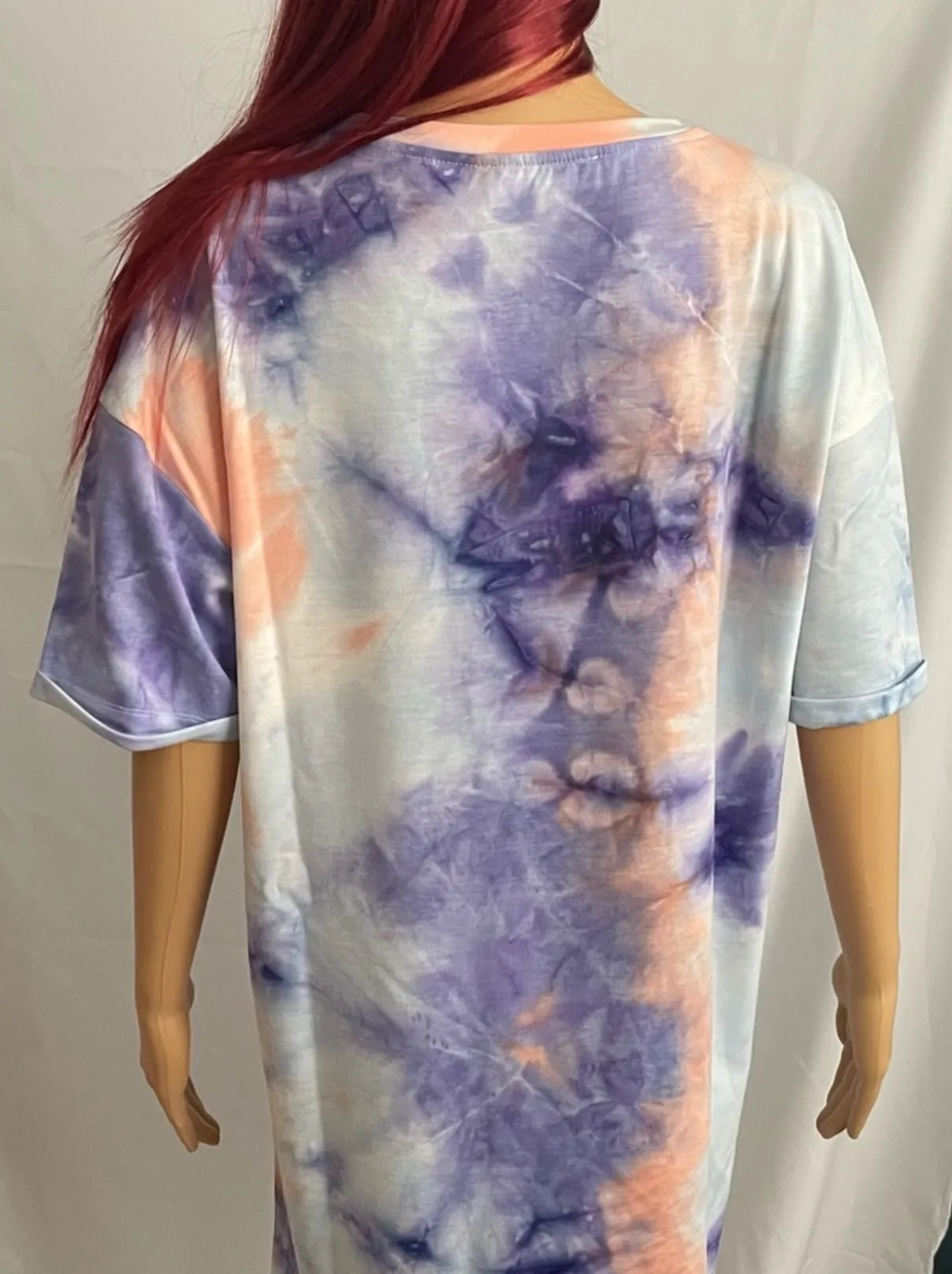 - Tie Dye Crew Neck T-Shirt Dress