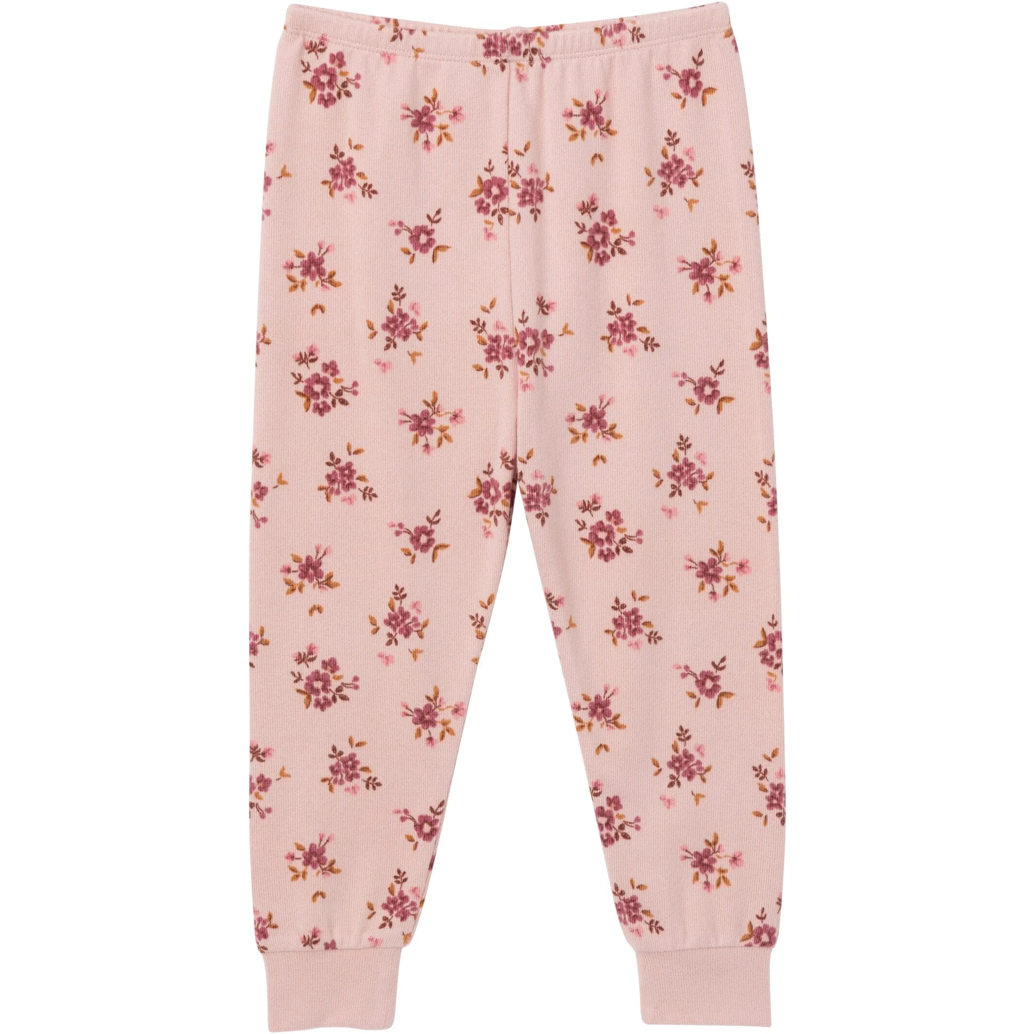 2-Piece Infant & Toddler Girls Light Rose Dahlia Toss Hacci Pajama Set