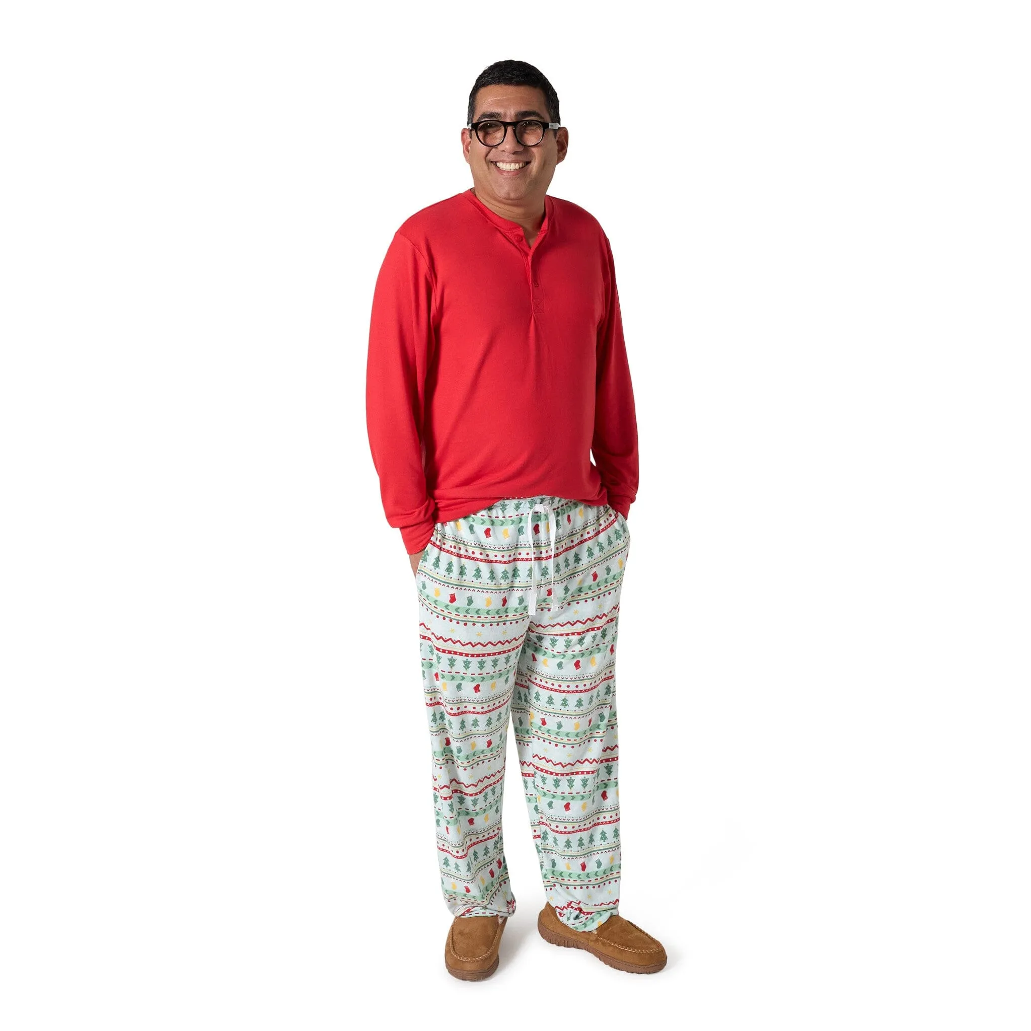 2-Piece Men's Oh What Fun Fair Isle Hacci Pajama Set