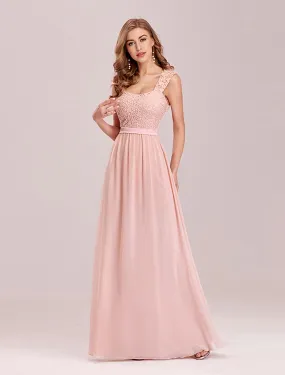 A-Line Elegant Formal Evening Dress Backless Sleeveless Floor Length Chiffon with Pleats