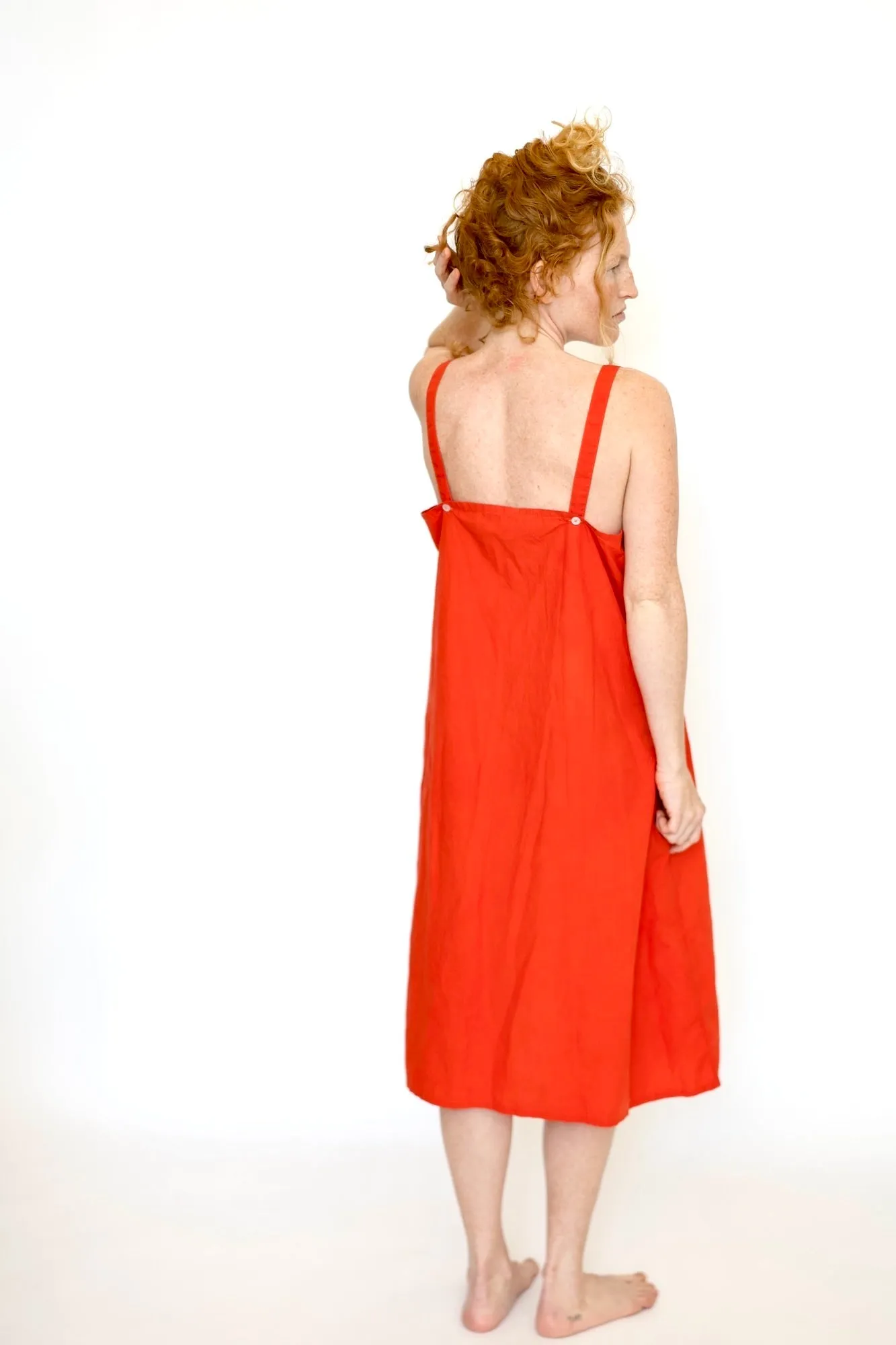 A-Line Slip Dress,  Tomato