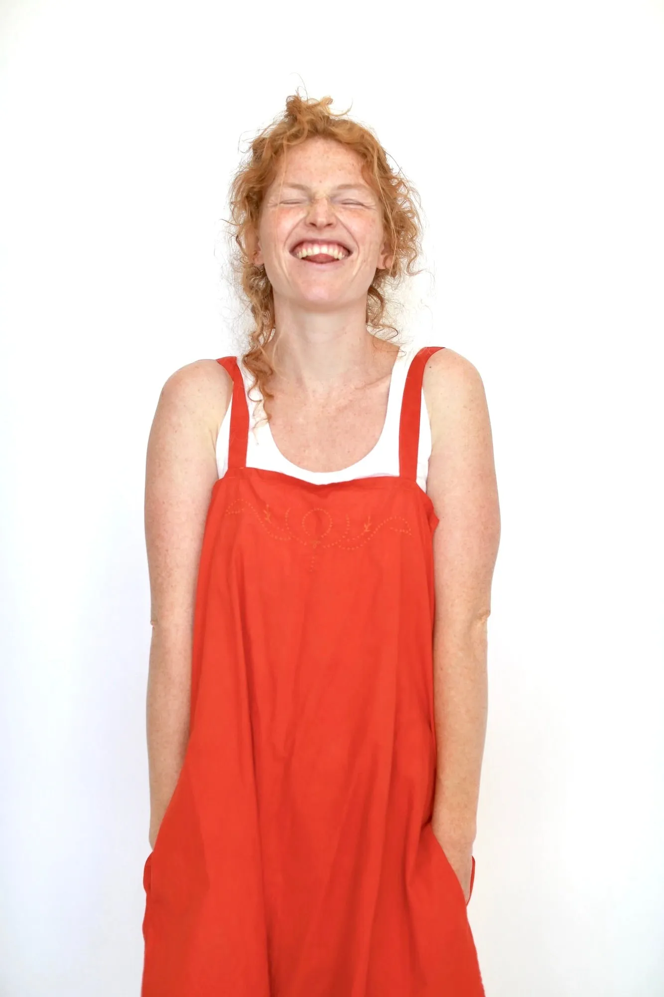 A-Line Slip Dress,  Tomato