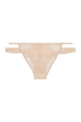 Abi Peach lace cut out brief