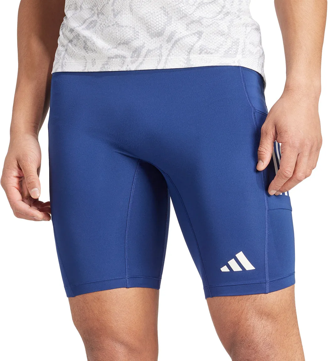 adidas Own The Run Mens Short Running Tights - Blue