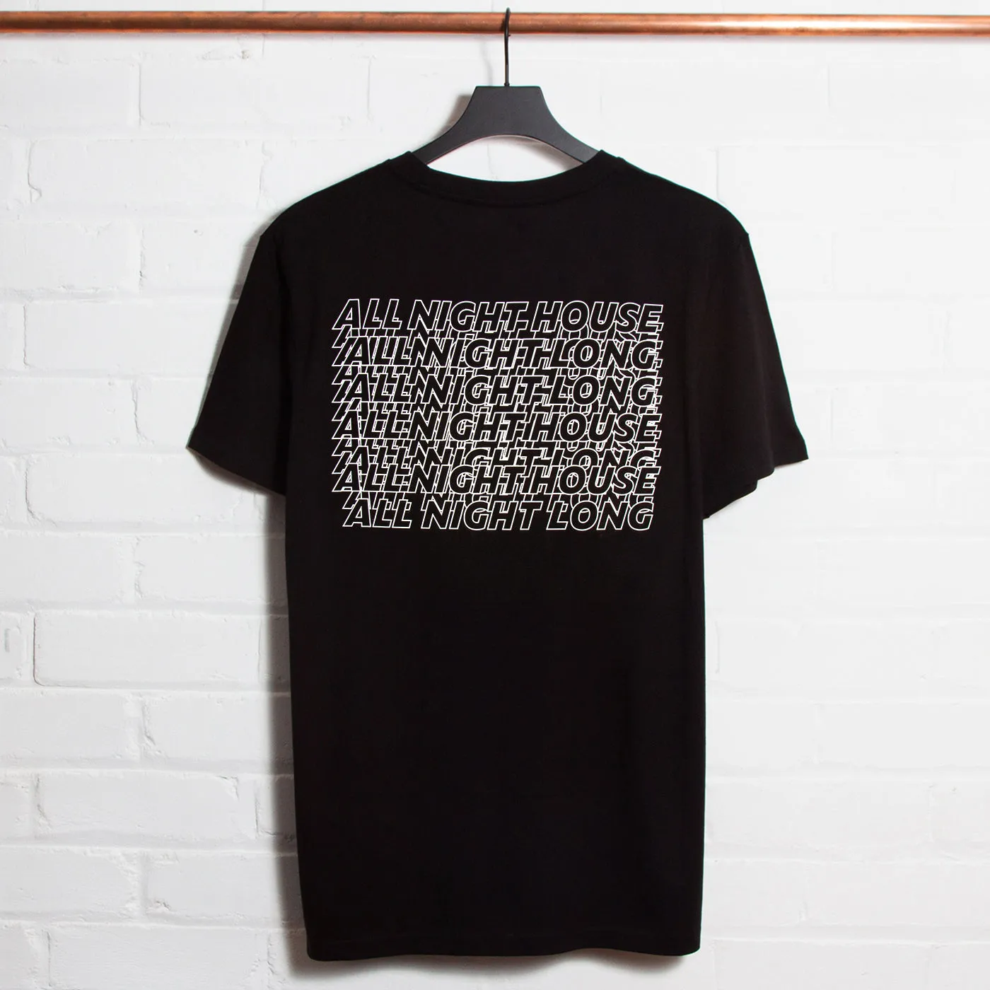 All Night House Back Print - Tshirt - Black