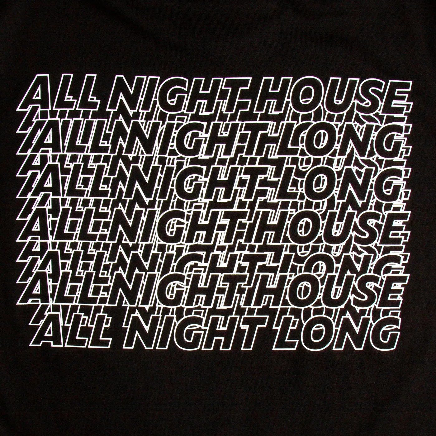 All Night House Back Print - Tshirt - Black