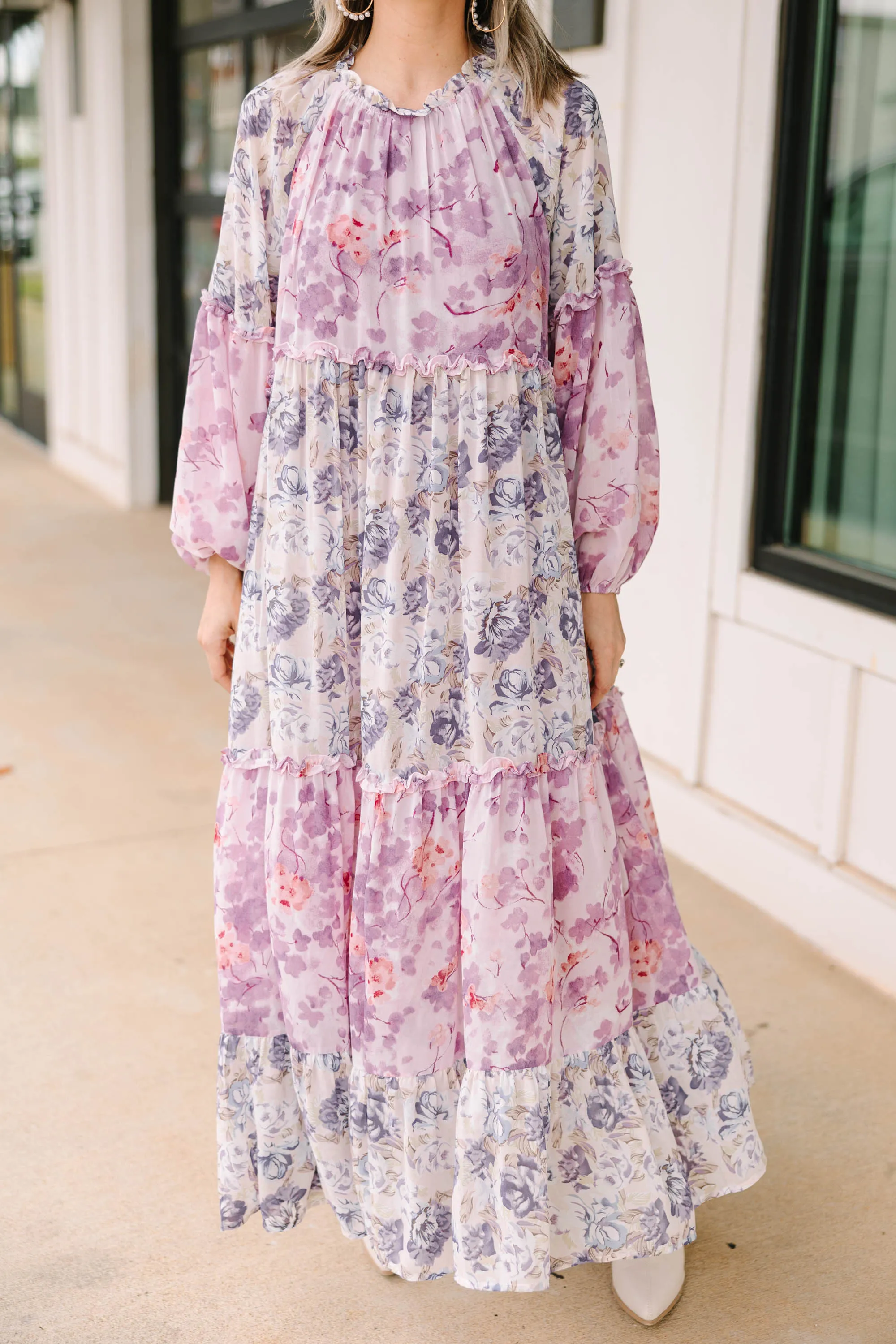 All That You Love Mauve Pink Floral Maxi Dress