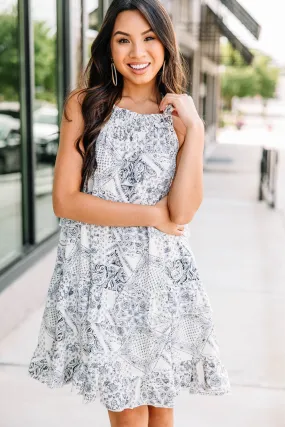 All The Love Navy Blue Paisley Dress