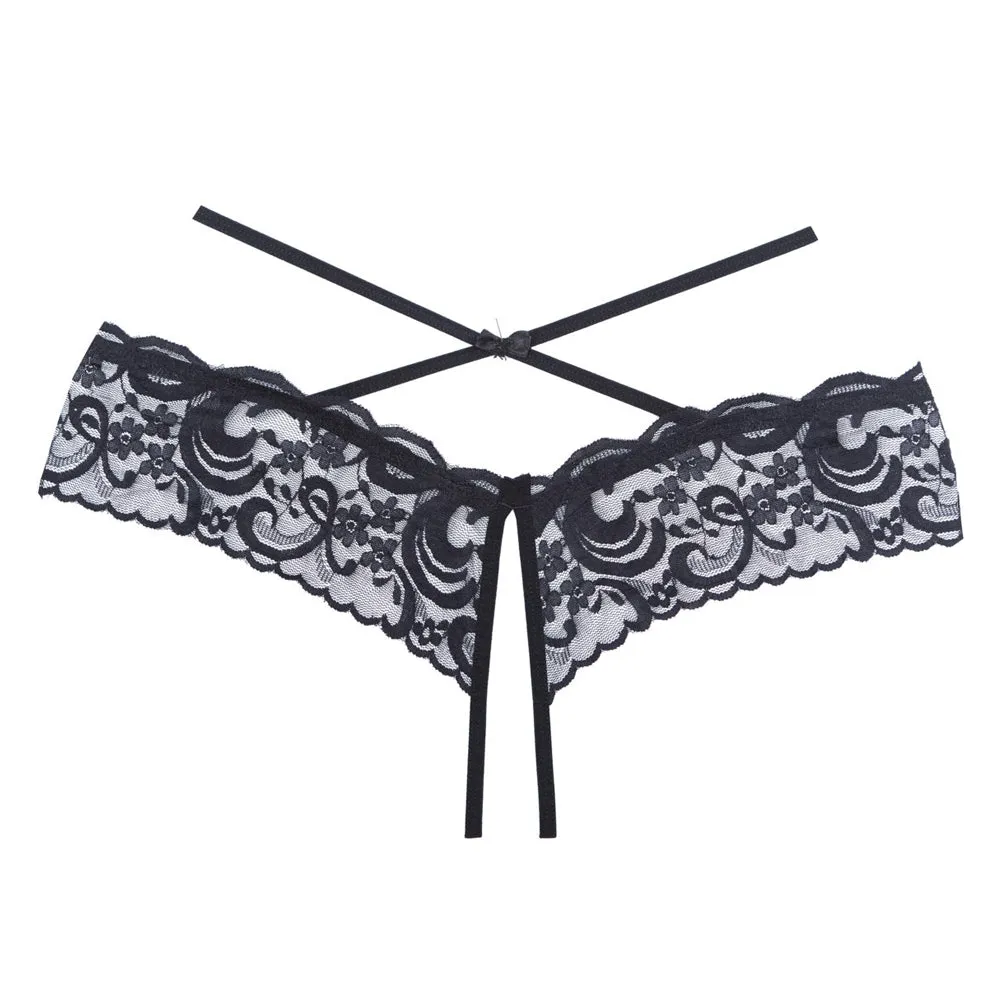 Allure Adore Dare Me Strappy Crotchless Lace Panties