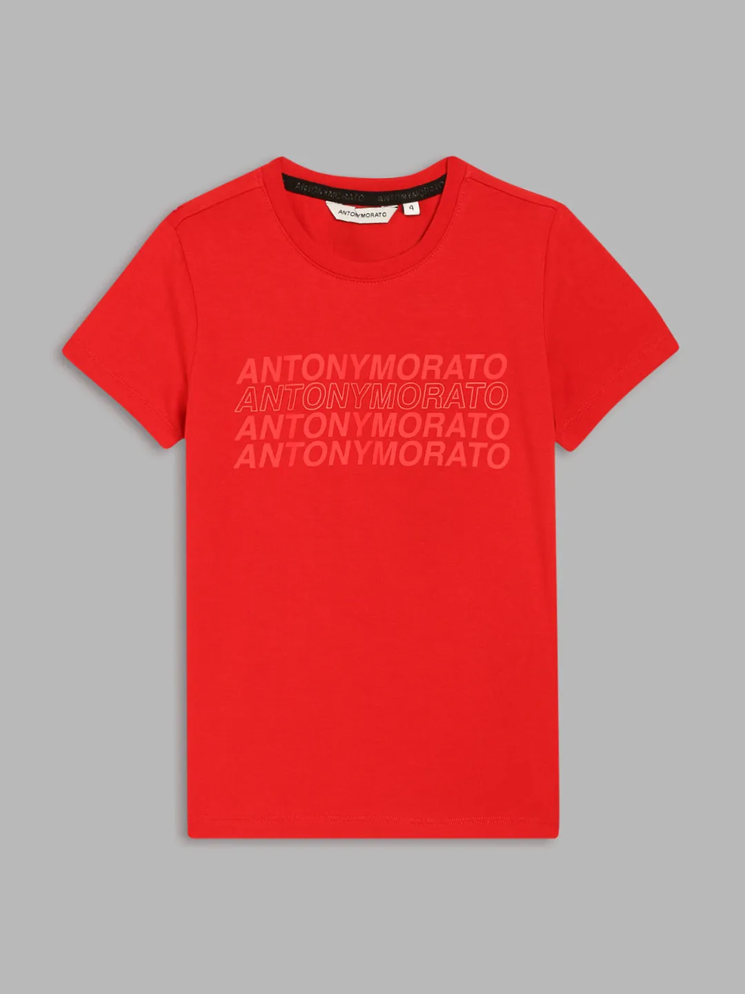 Antony Morato Kids Red Logo Regular Fit T-Shirt