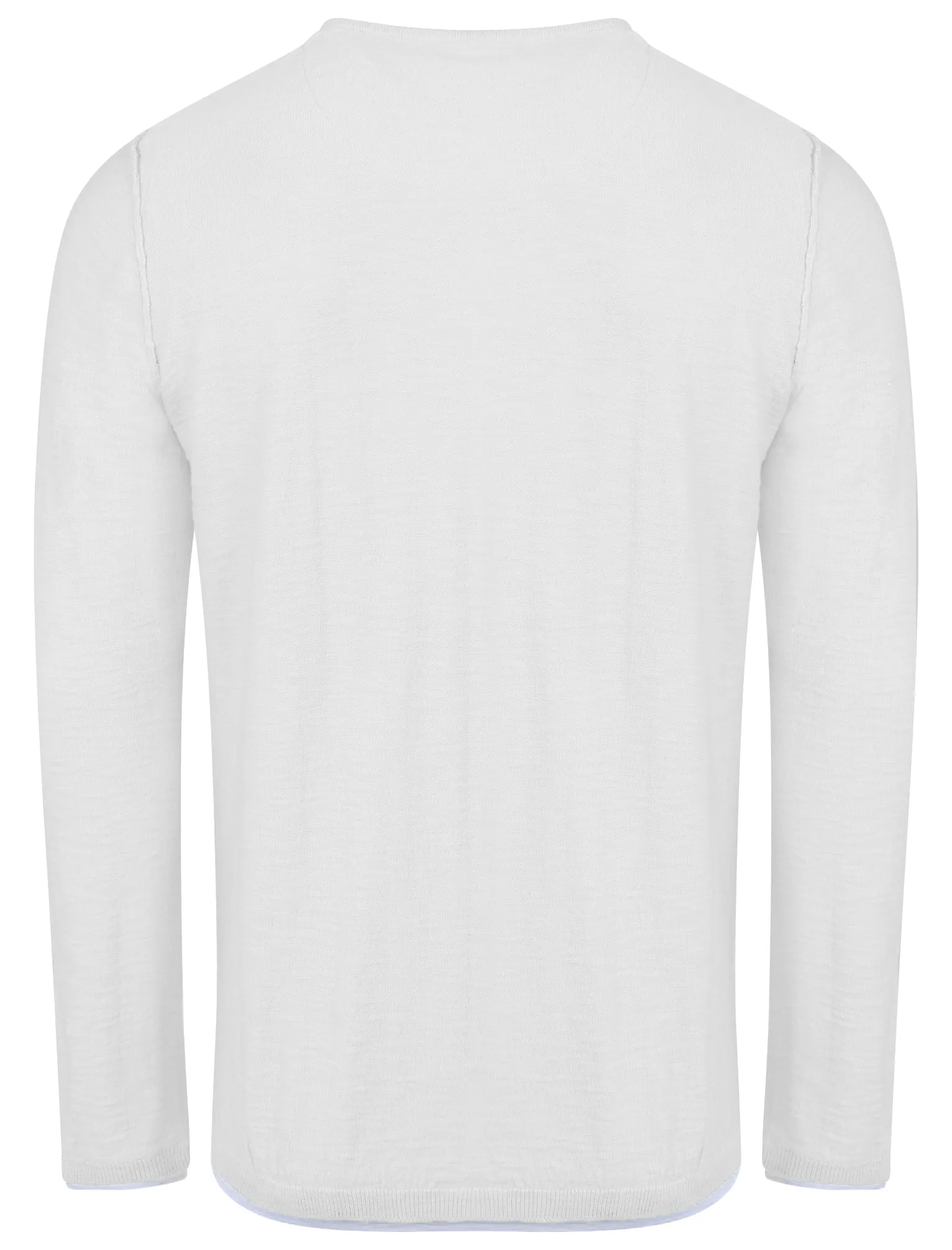 Ashcroft Y Neck Mock T-Shirt Insert Jumper In Optic White - Dissident