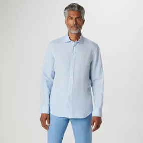 Axel Solid Linen Shirt- Sky