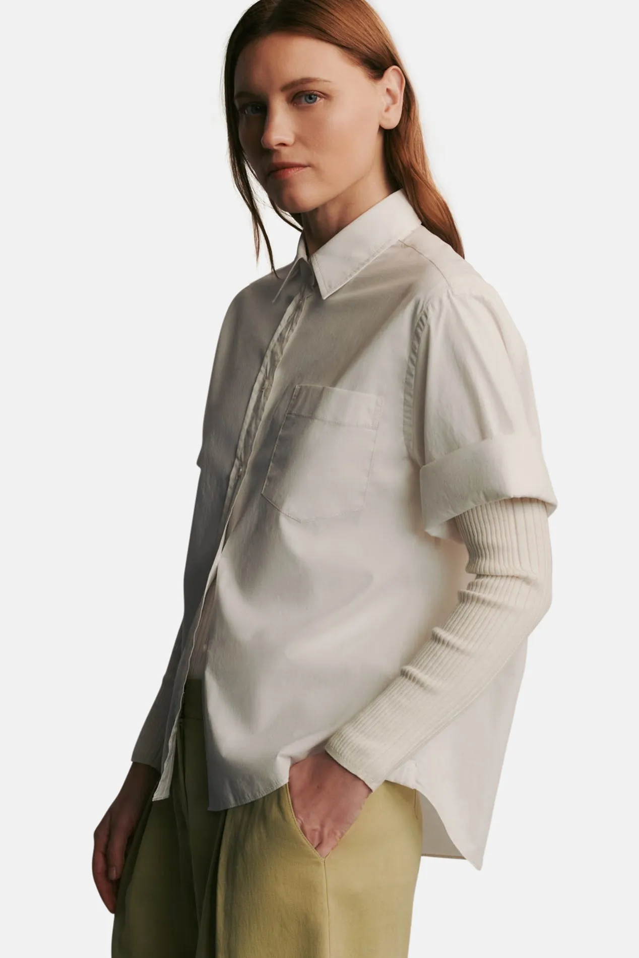 Bad Habit Shirt In Stretch Cotton Poplin White