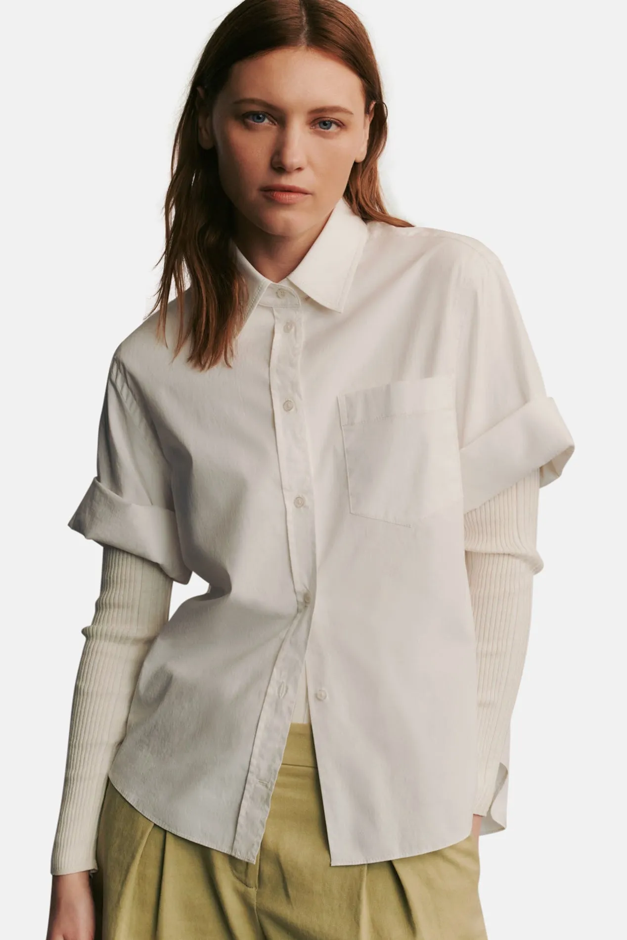 Bad Habit Shirt In Stretch Cotton Poplin White