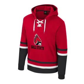 Ball State Cardinals Red Lace Up Men's Hoodie