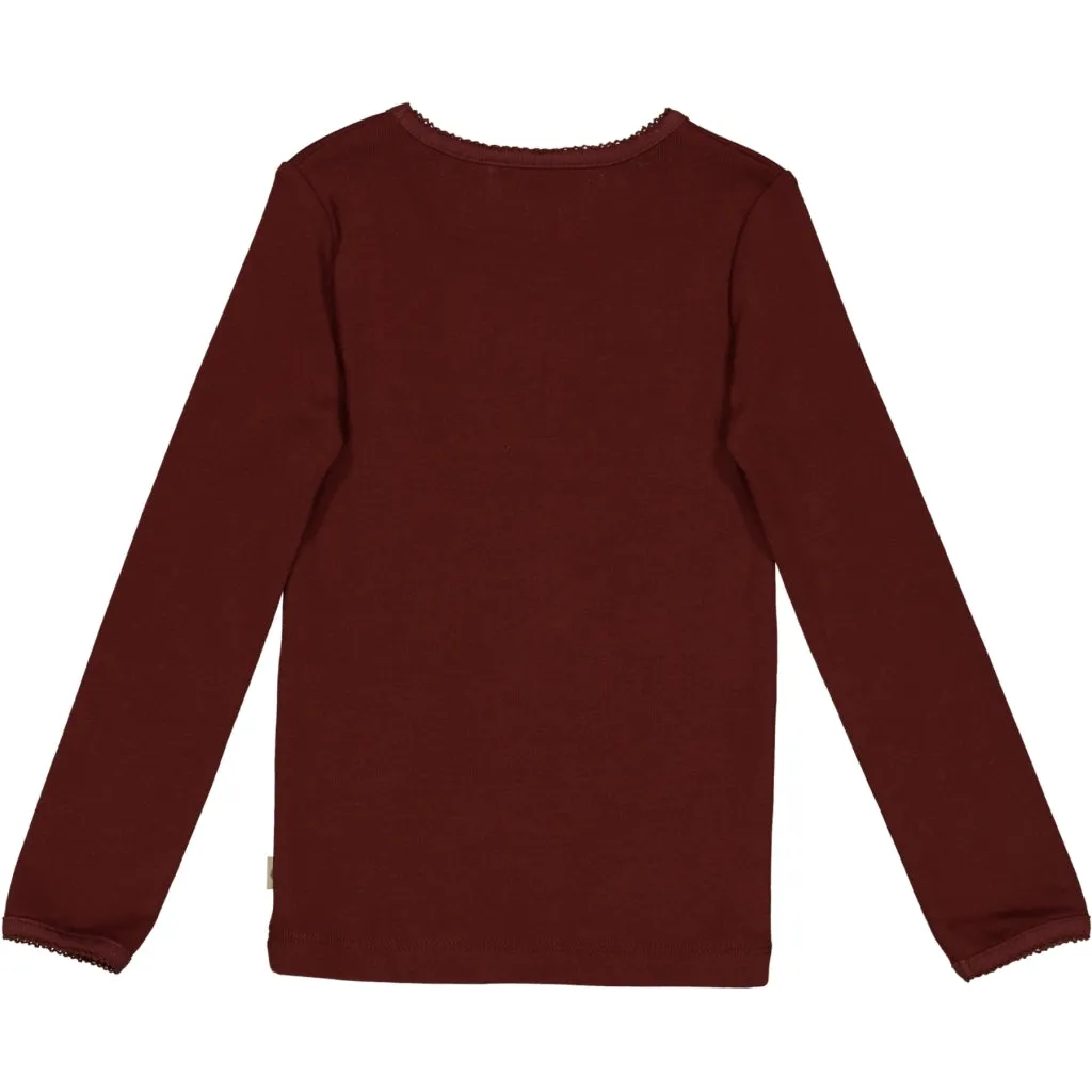 Basic Girl T-Shirt LS - maroon