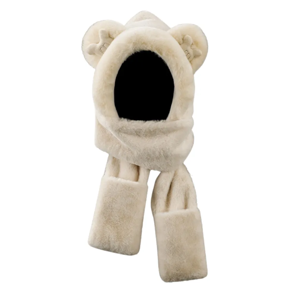 Bear Scarf Gloves Plush Hat