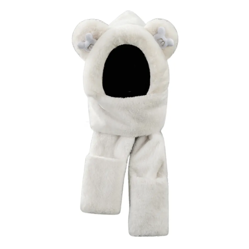 Bear Scarf Gloves Plush Hat