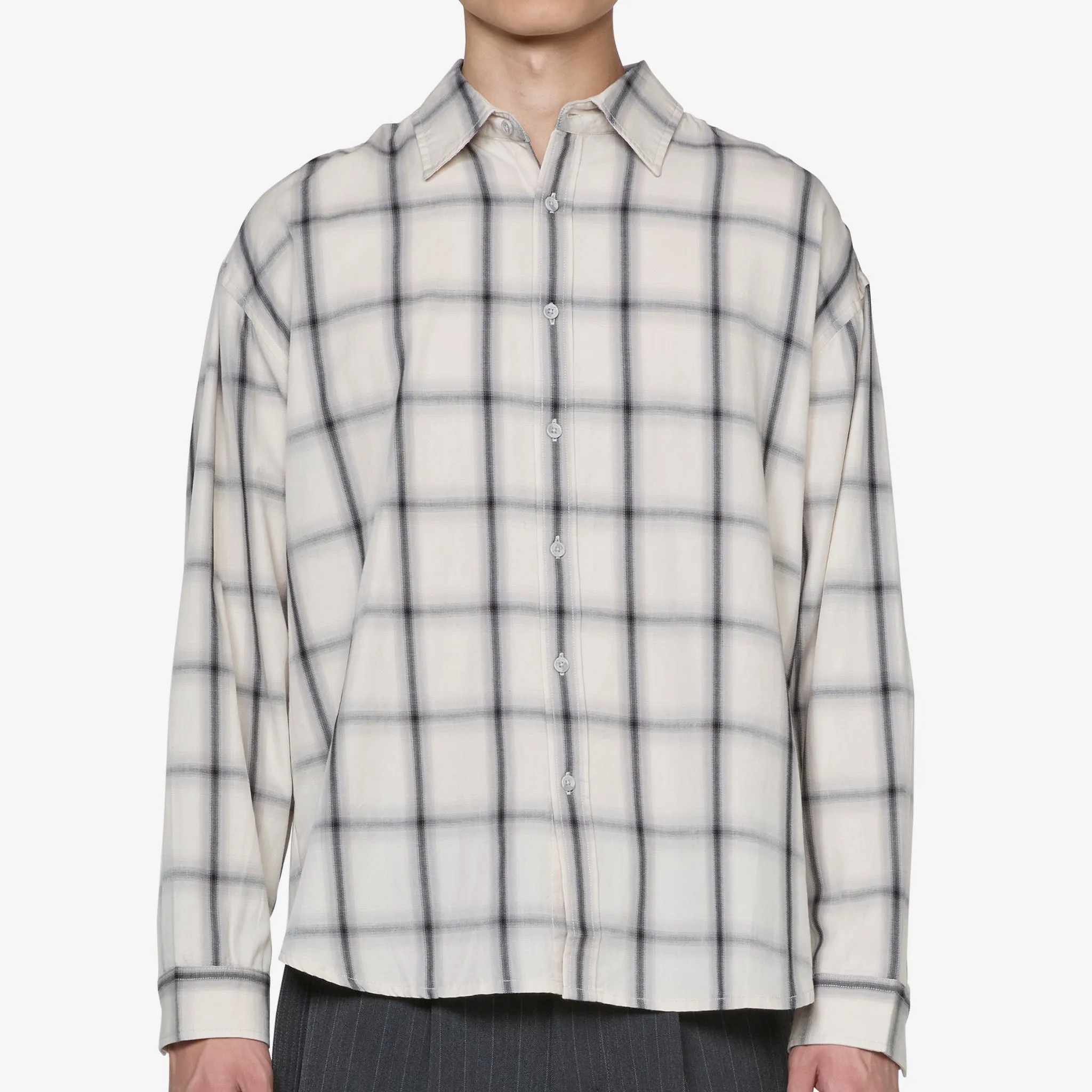 Big Longsleeve Shirt Bone Plaid