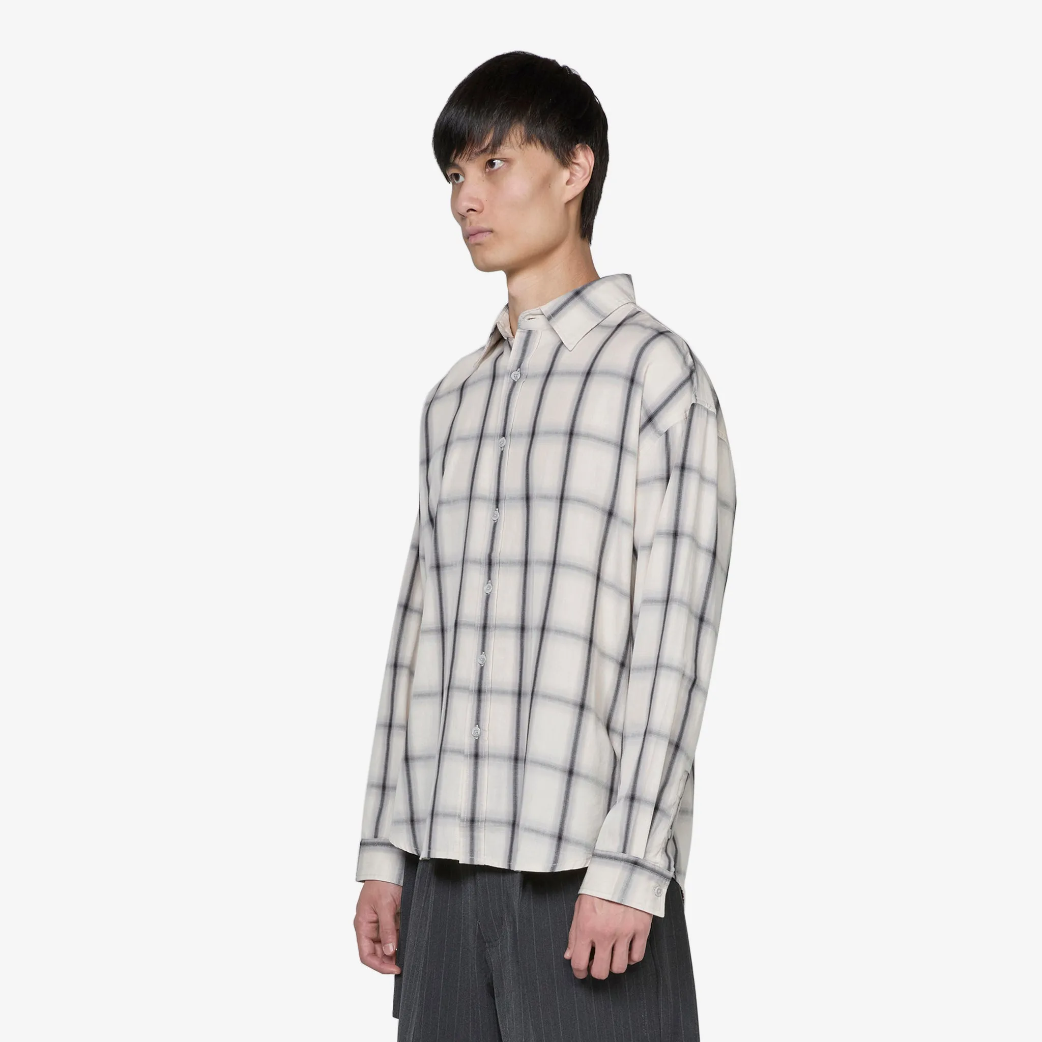 Big Longsleeve Shirt Bone Plaid