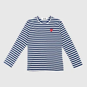 BIG RED HEART STRIPED L/S T-SHIRT