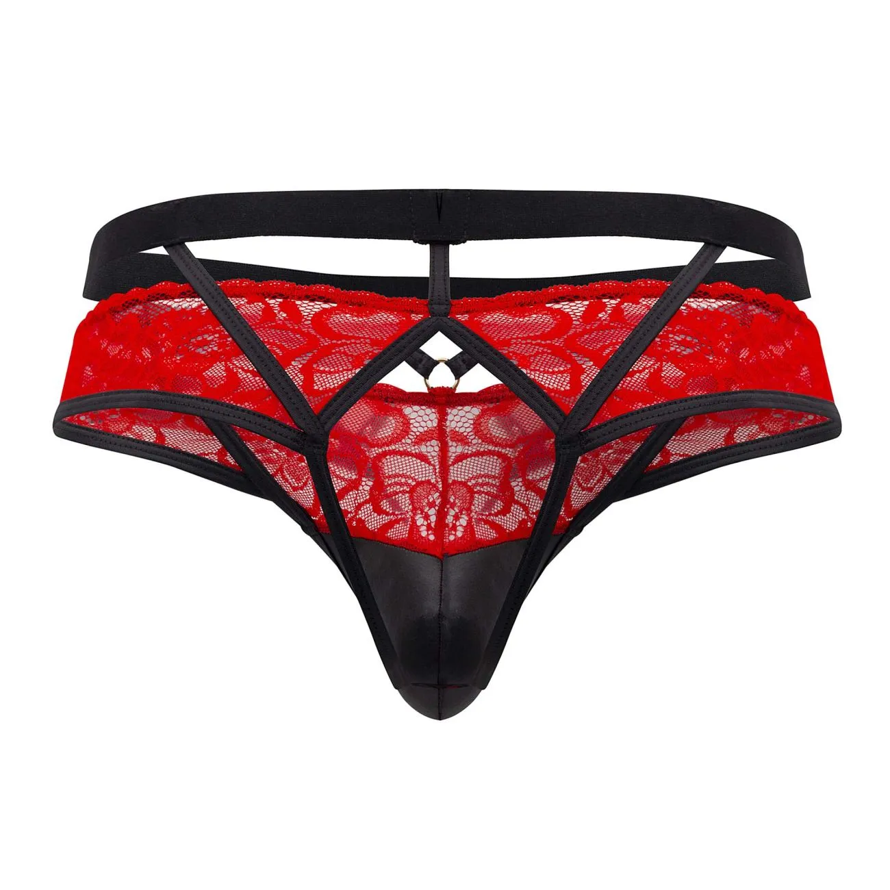 CandyMan 99627 Lace Jockstrap Color Red