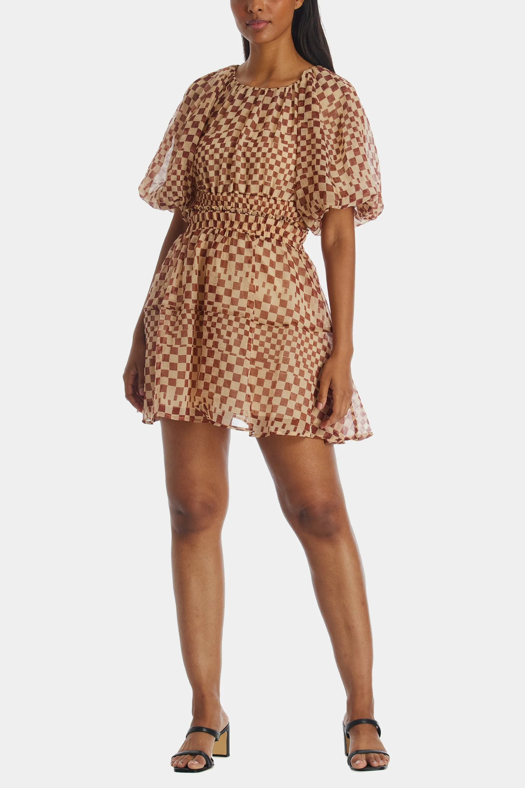 Checker Print Mini Dress