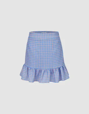 Checkered Mini A-Line Skirt