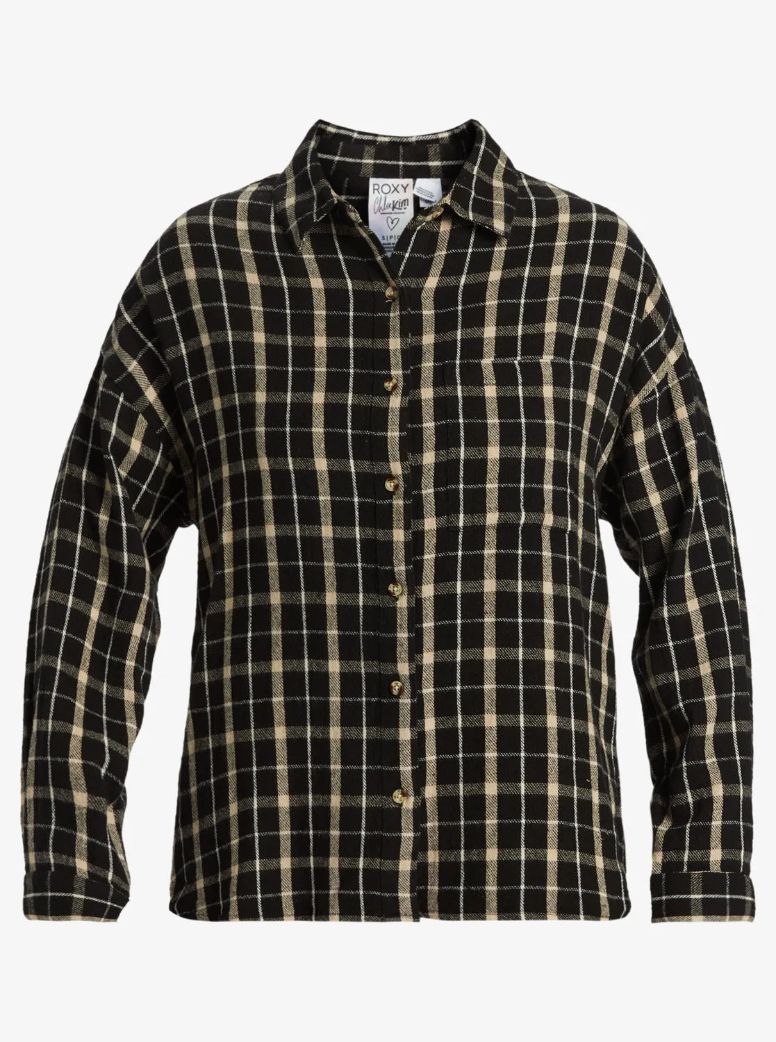 Chloe Kim Oversized Flannel Shirt - Anthracite Platz Plaid