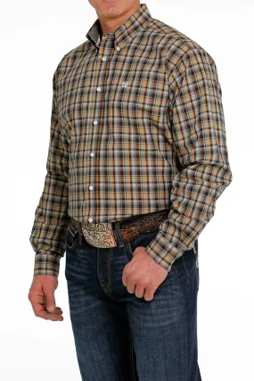 Cinch® Men's Brown Plaid Long Sleeve Button Front Western Shirt