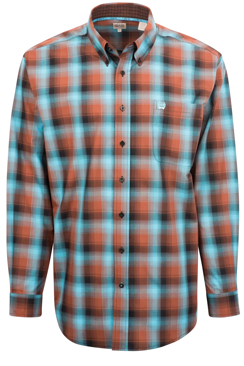 Cinch Plaid Button-Front Shirt - Sequoia