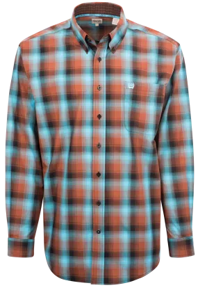 Cinch Plaid Button-Front Shirt - Sequoia