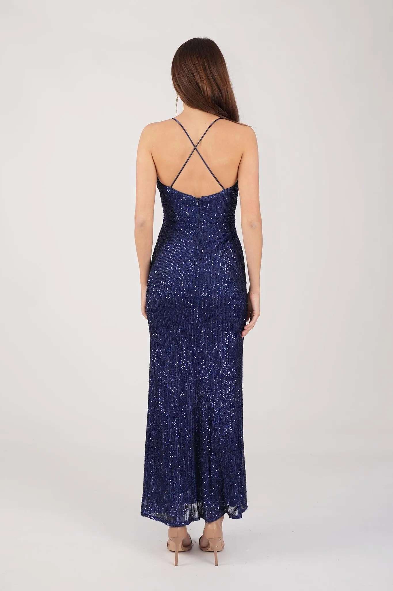 Clarice Sequin Maxi Dress - Navy