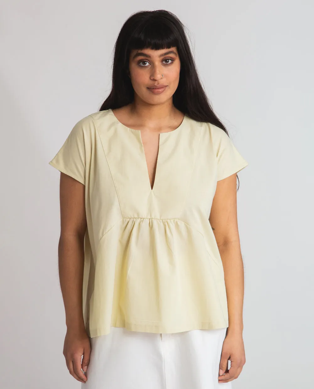 Clarissa Organic Cotton Top In Soft Green