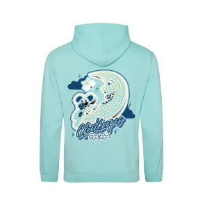 CLEETHORPES MOUSE AND MOON KIDS HOODIE -SEAGLASS