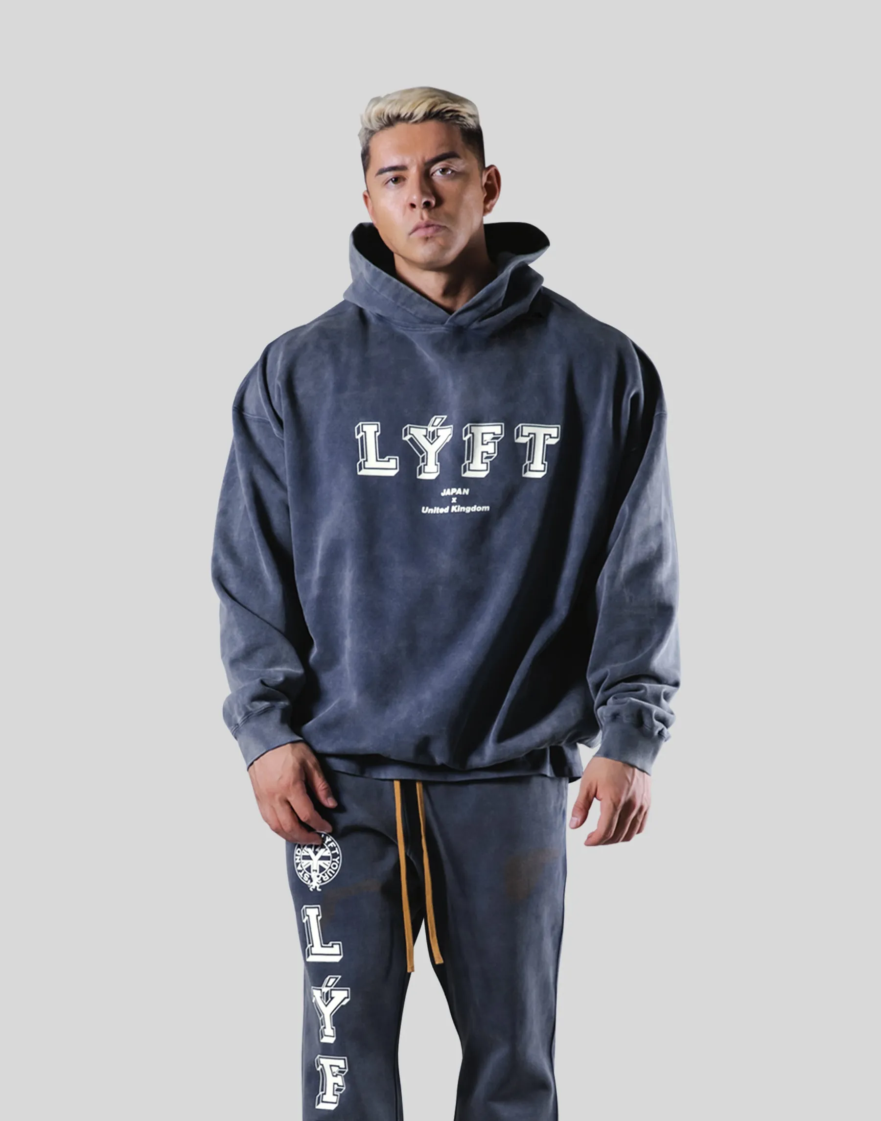 College Logo Vintage Sweat Hoodie - Navy