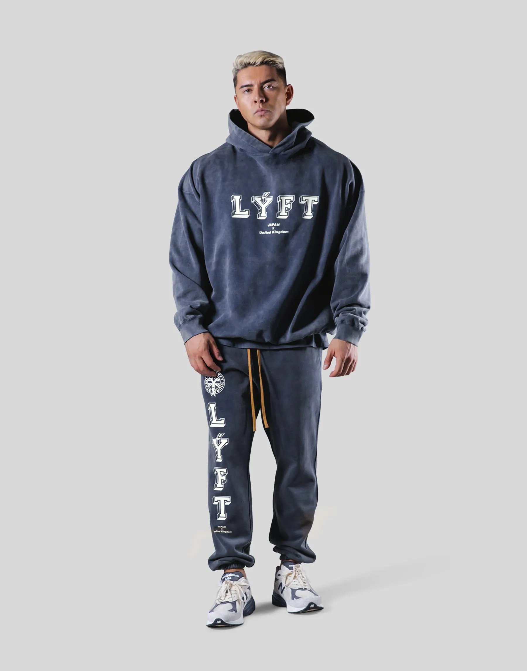 College Logo Vintage Sweat Hoodie - Navy