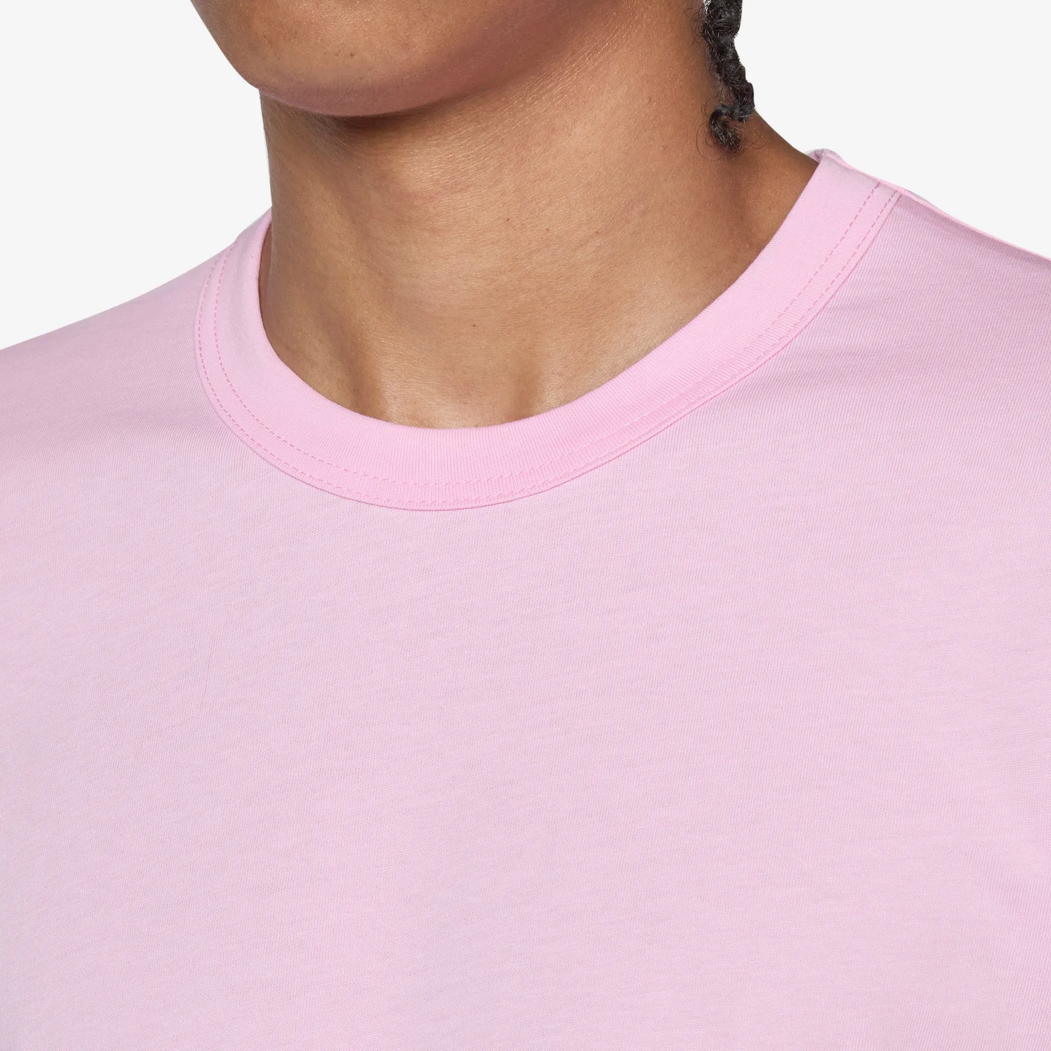 Cotton Jersey Neck Logo T-Shirt Pink