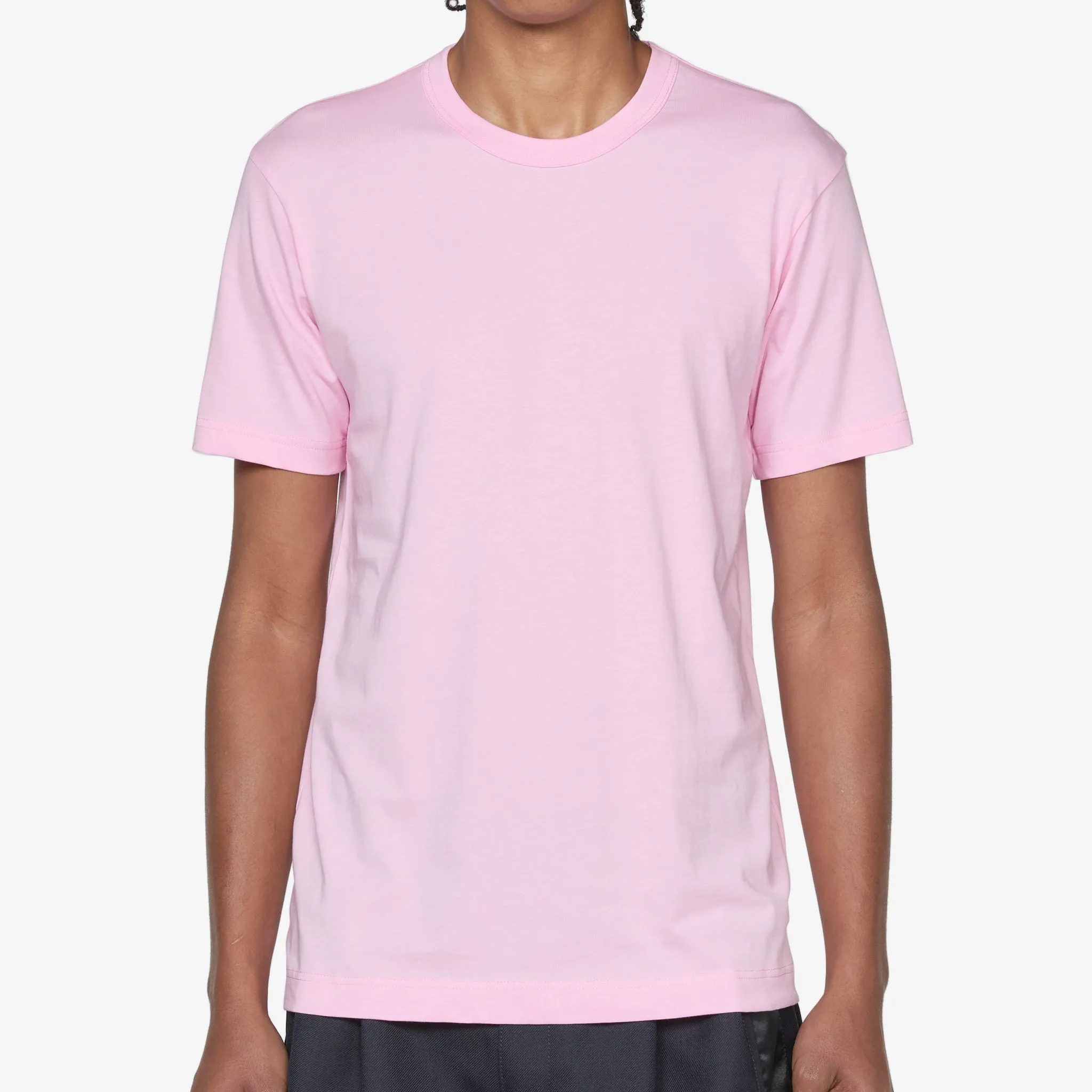 Cotton Jersey Neck Logo T-Shirt Pink