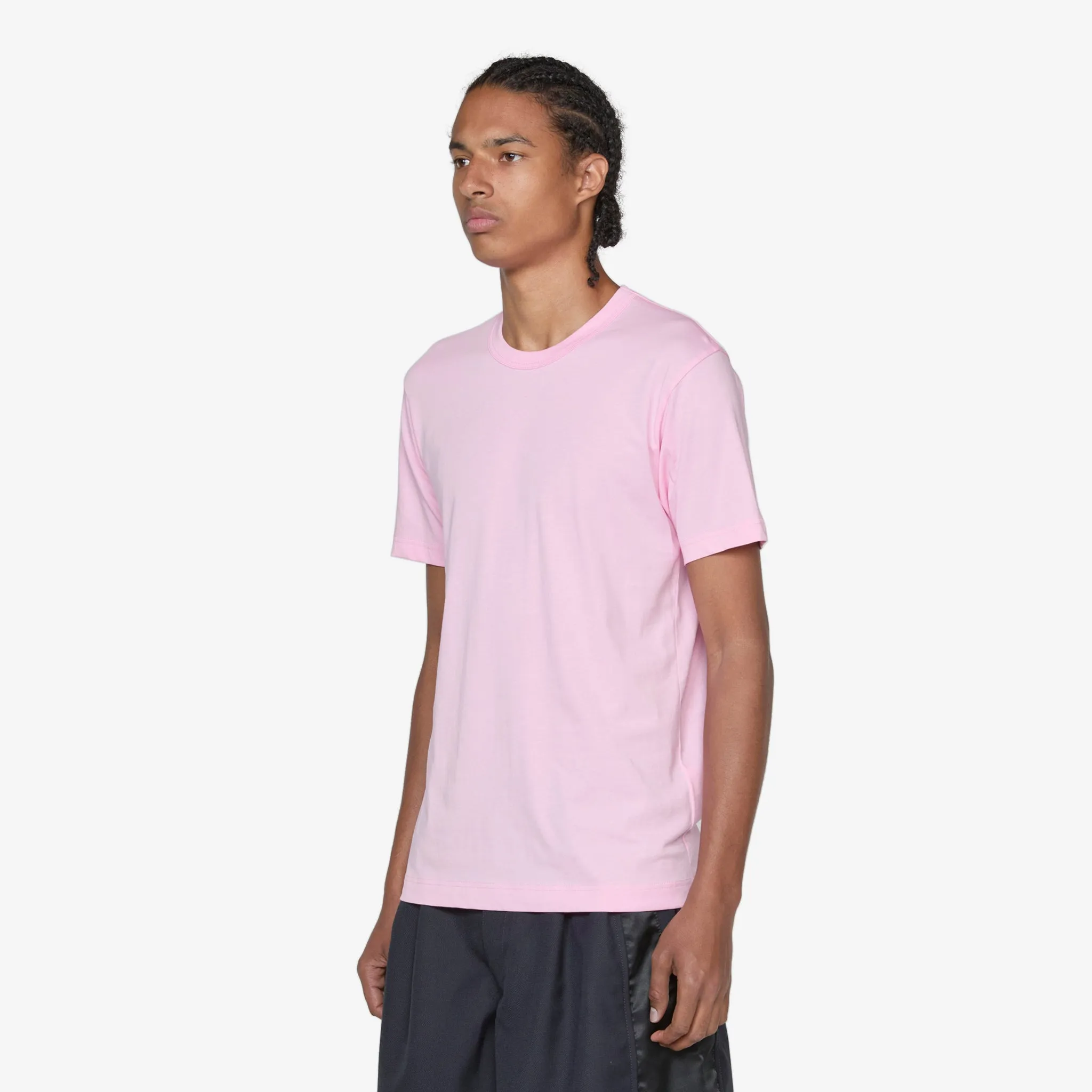 Cotton Jersey Neck Logo T-Shirt Pink