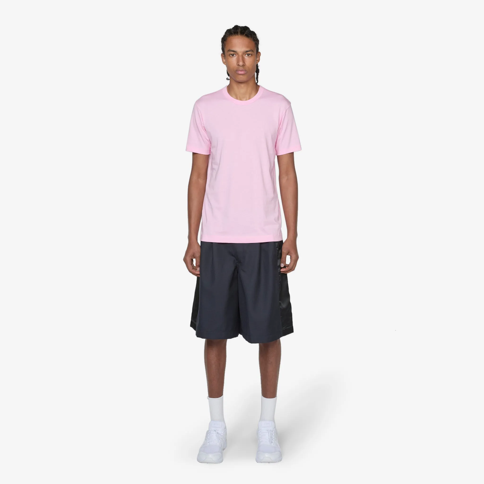 Cotton Jersey Neck Logo T-Shirt Pink