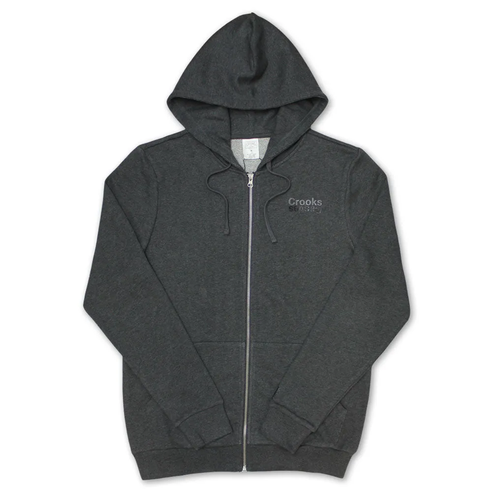 Crooks & Castles Mirror Zip Up Hoodie Grey