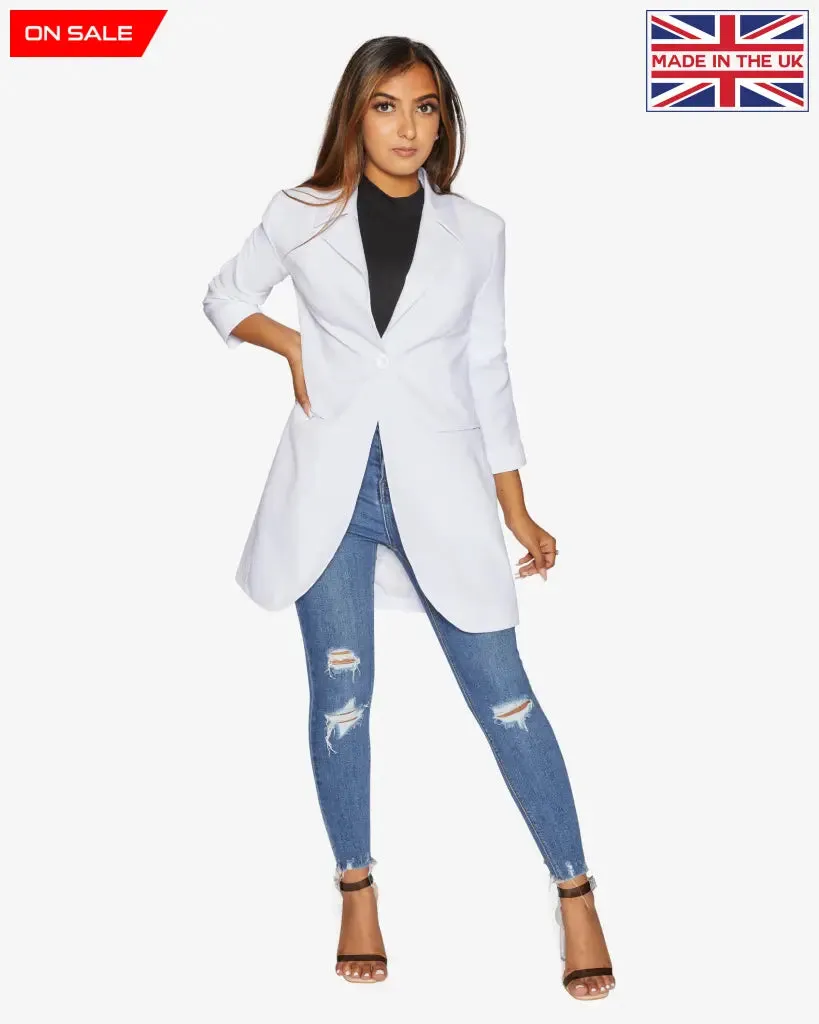 Curved Hem Longline Blazer