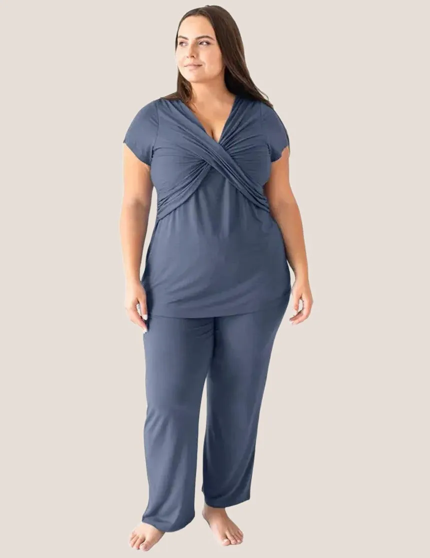 Davy Ultra Soft Maternity & Nursing Pajamas | Slate Blue