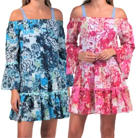 Debbie Katz Women's Talulah Off The Shoulder Ruffle Trim Mini Dress Swim Cover-up