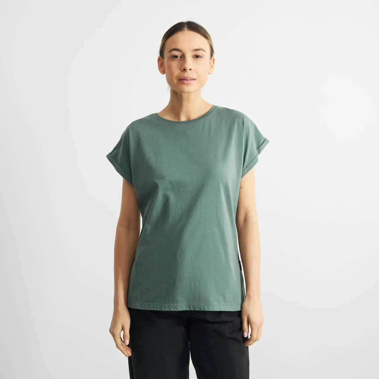 DEDICATED Visby base t-shirt forest green women