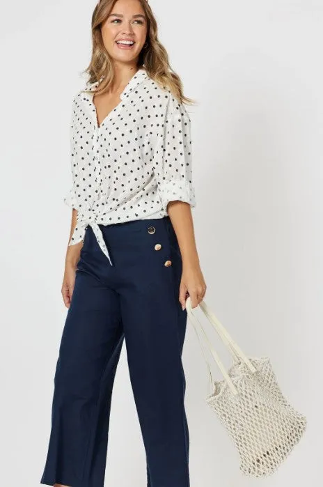 Dotty blouse navy/wh