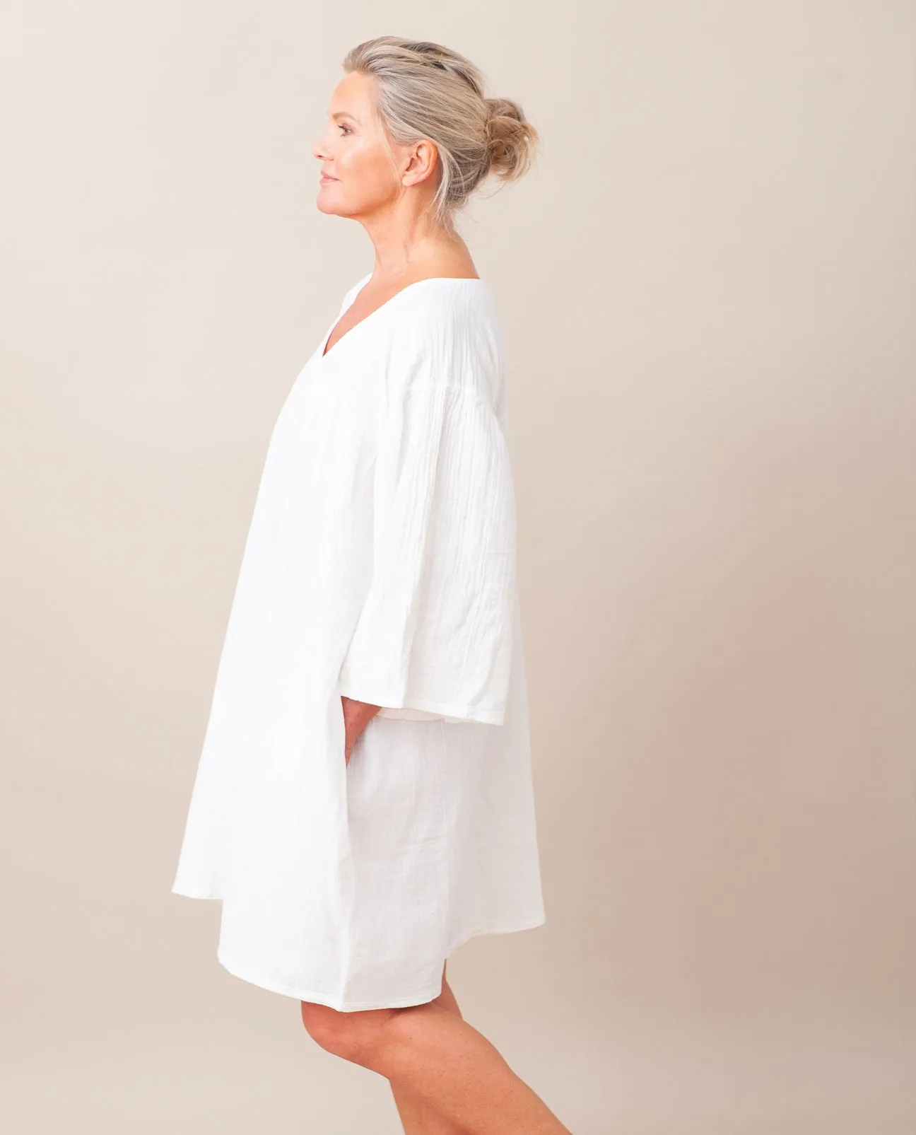 Dylla Organic Cotton Dress In Off White