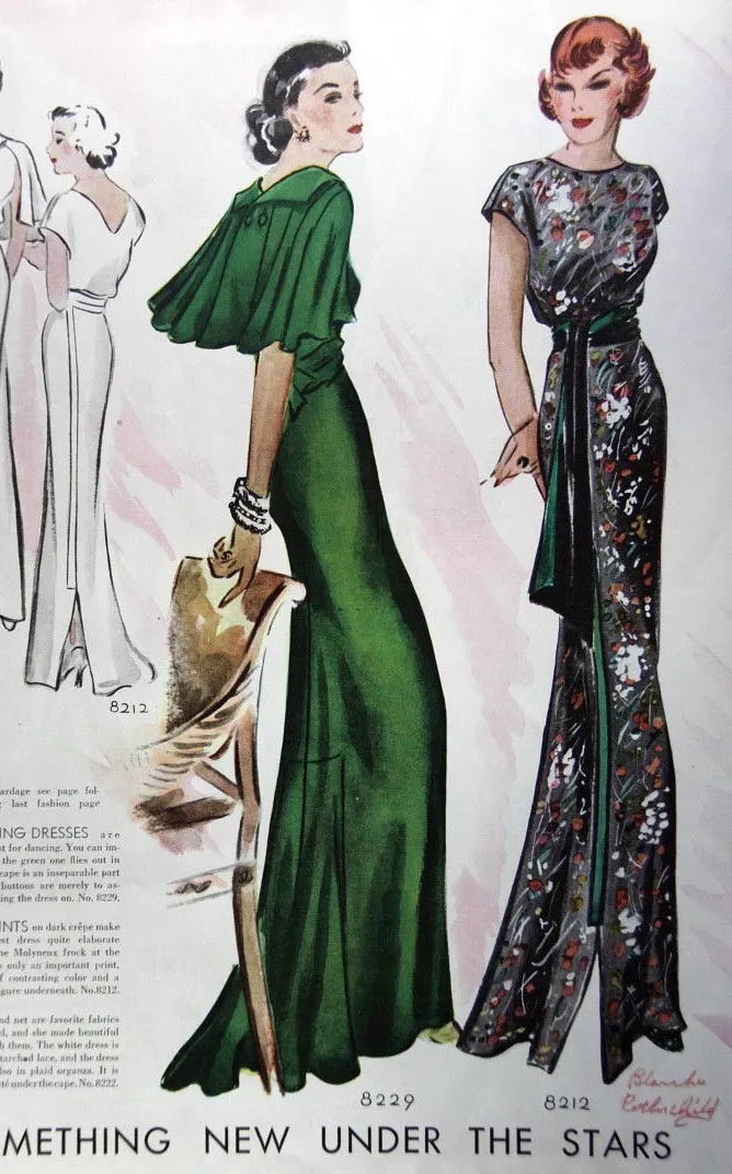 E-PATTERN 1935 Molyneux Dinner Gown E8212